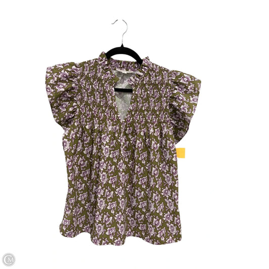 Top Sleeveless By Thml In Green & Purple, Size: S