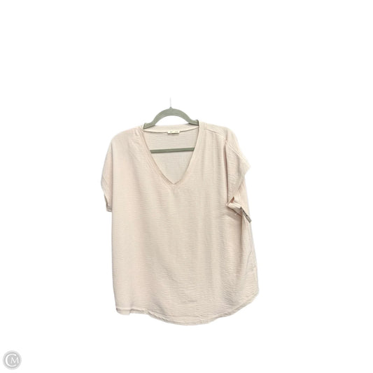 Top Short Sleeve By Jodifl In Cream, Size: S