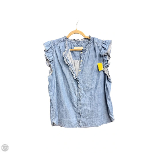 Top Sleeveless By Loft In Blue Denim, Size: Xl