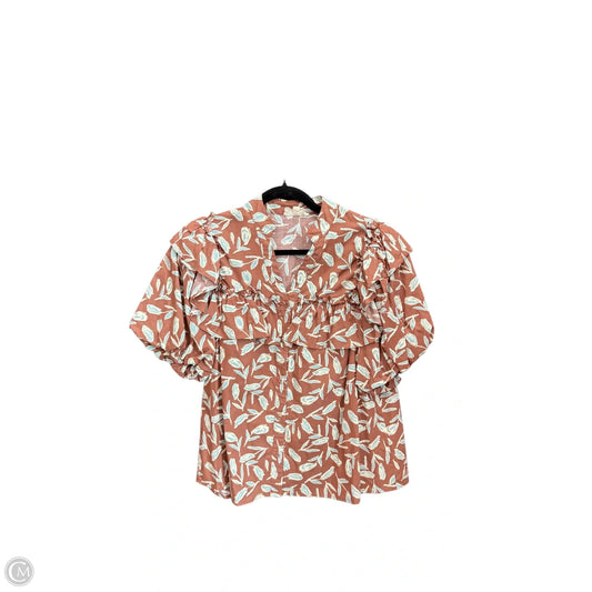 Top Short Sleeve By Entro In Brown, Size: S