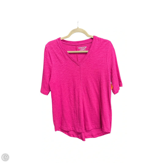 Top Short Sleeve By Chicos In Purple, Size: M