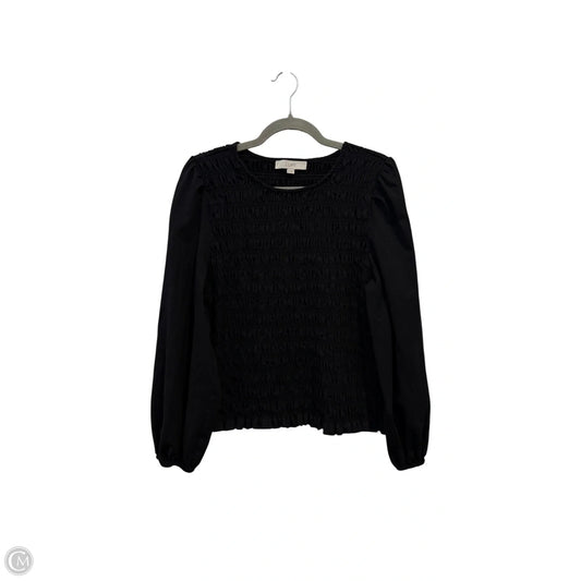 Top Long Sleeve By Loft In Black, Size: Xl