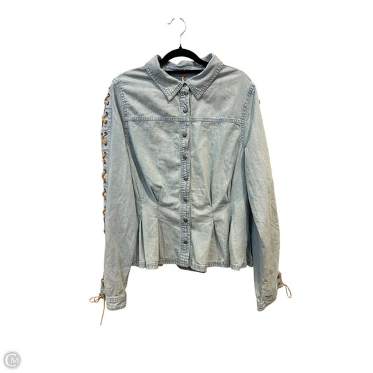 Top Long Sleeve By Free People In Blue Denim, Size: Xl