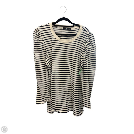 Top Long Sleeve By Pomander Place In Striped Pattern, Size: 2x