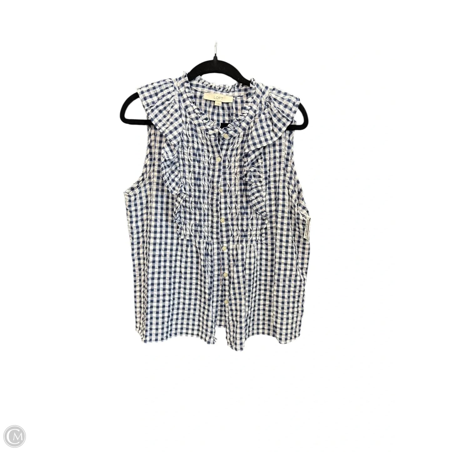 Top Sleeveless By Loft In Blue, Size: L