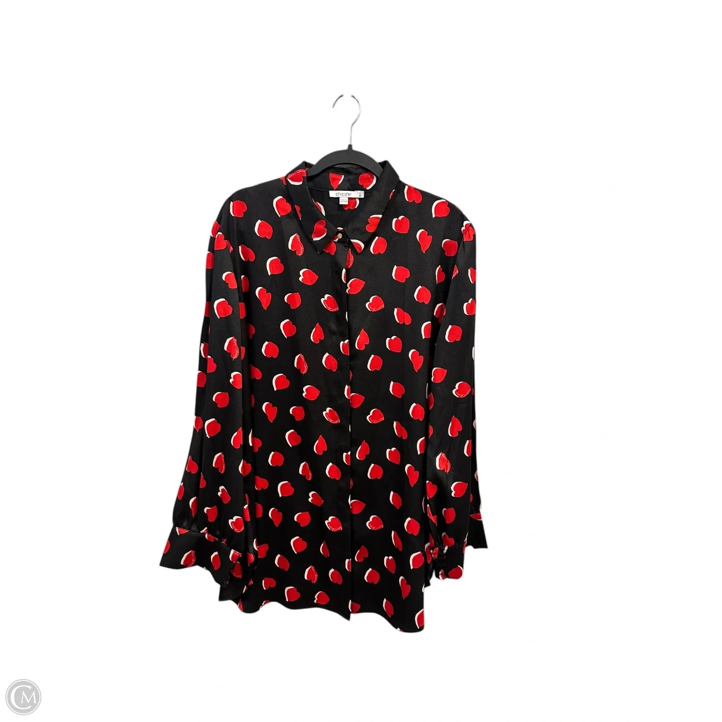 Top Long Sleeve By Chicos In Black, Size: 2x