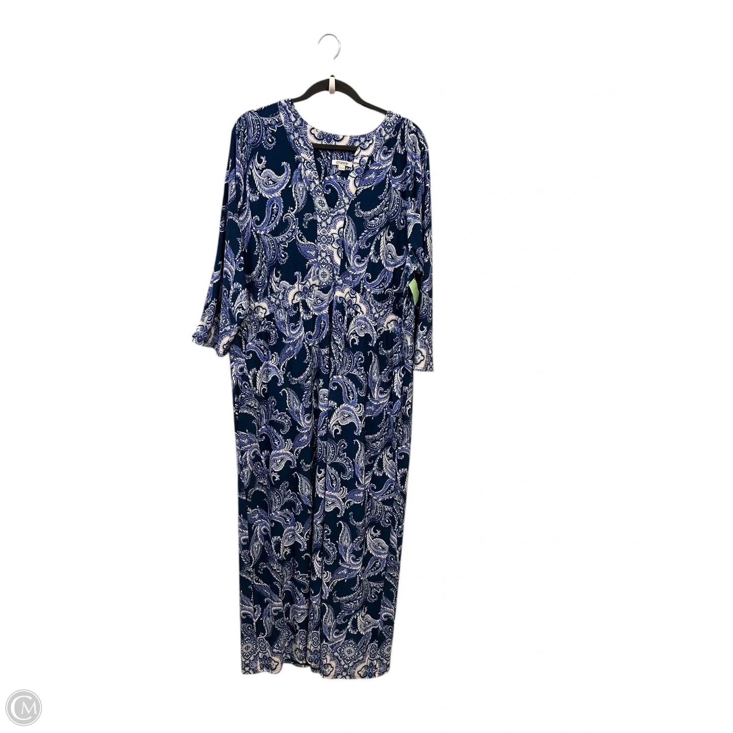 Dress Casual Maxi By Chicos In Blue, Size: 2x
