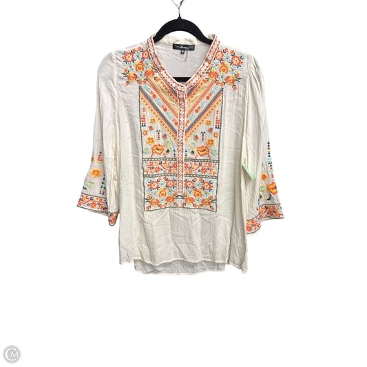 Top 3/4 Sleeve By Andree By Unit In Cream, Size: S