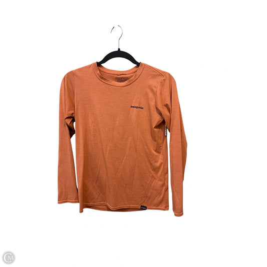 Athletic Top Long Sleeve Collar By Patagonia In Orange, Size: Xs