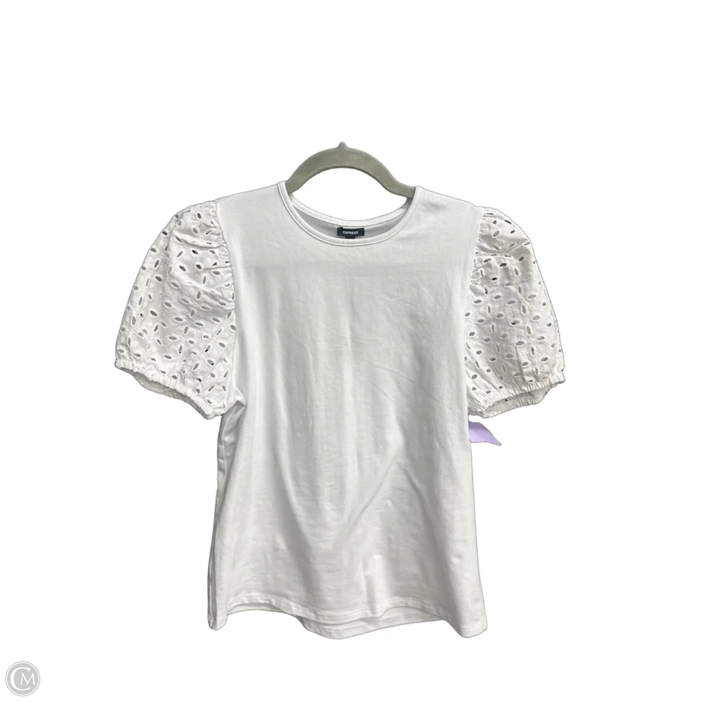 Top Short Sleeve By Express In White, Size: Xs