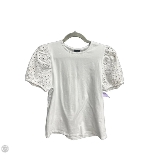 Top Short Sleeve By Express In White, Size: Xs