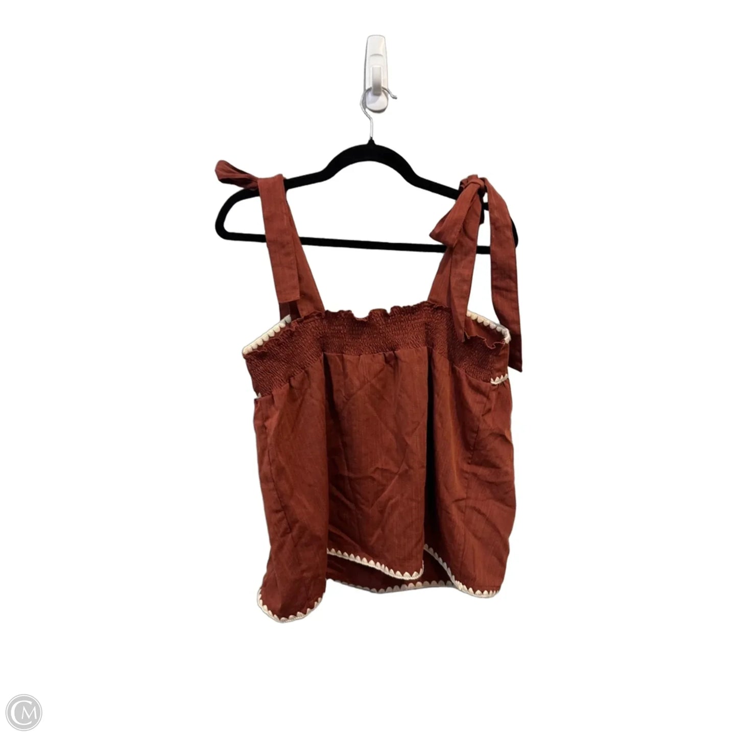 Top Sleeveless By Entro In Brown, Size: L