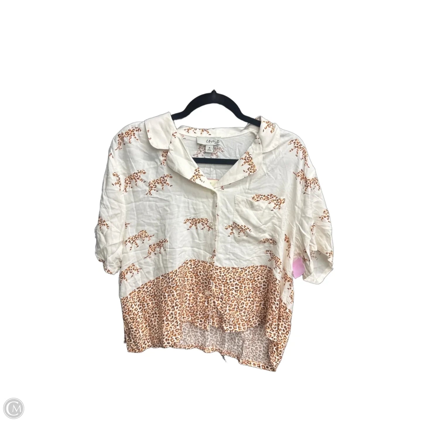 Top Short Sleeve By Clothes Mentor In Cream, Size: M