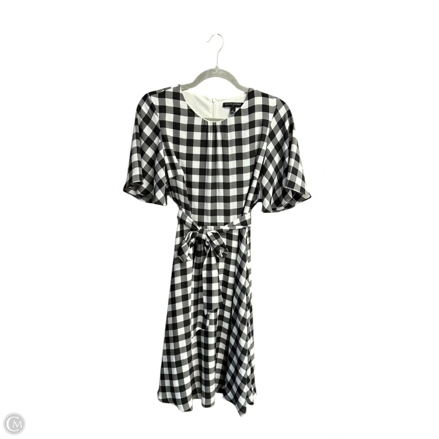 Dress Casual Midi By Banana Republic In Black & White, Size: 2