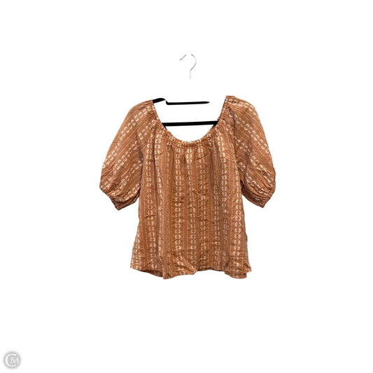 Top Short Sleeve By Madewell In Orange, Size: S