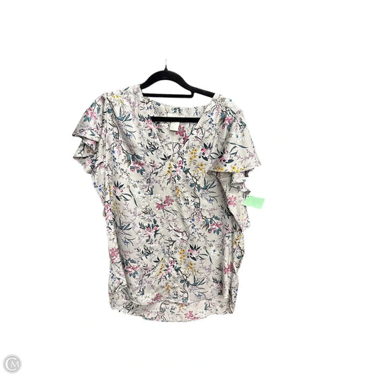Top Short Sleeve By H&m In Floral Print, Size: M