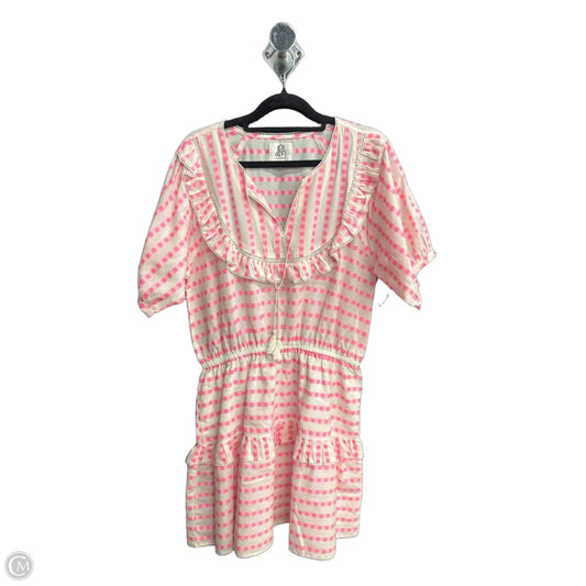 Dress Casual Short By Clothes Mentor In Pink & White, Size: M