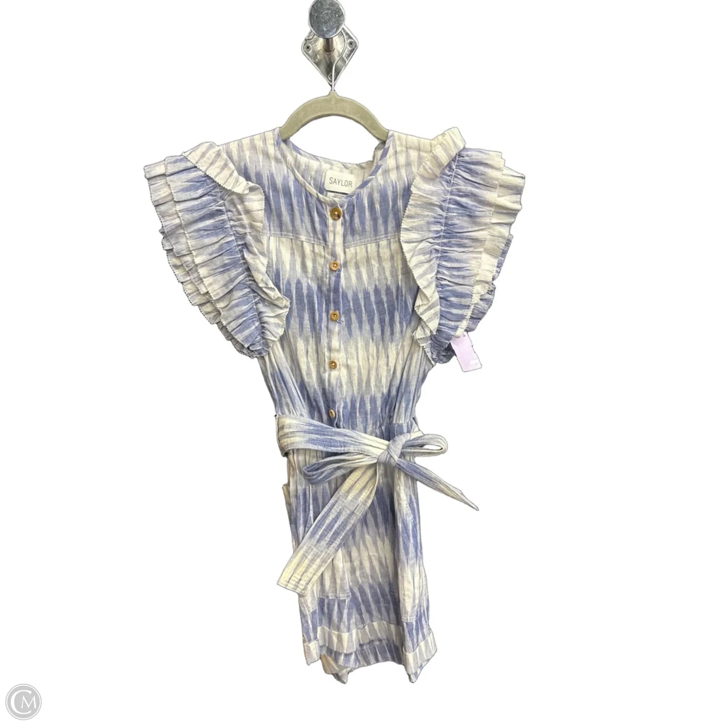 Romper By Clothes Mentor In Blue & White, Size: S