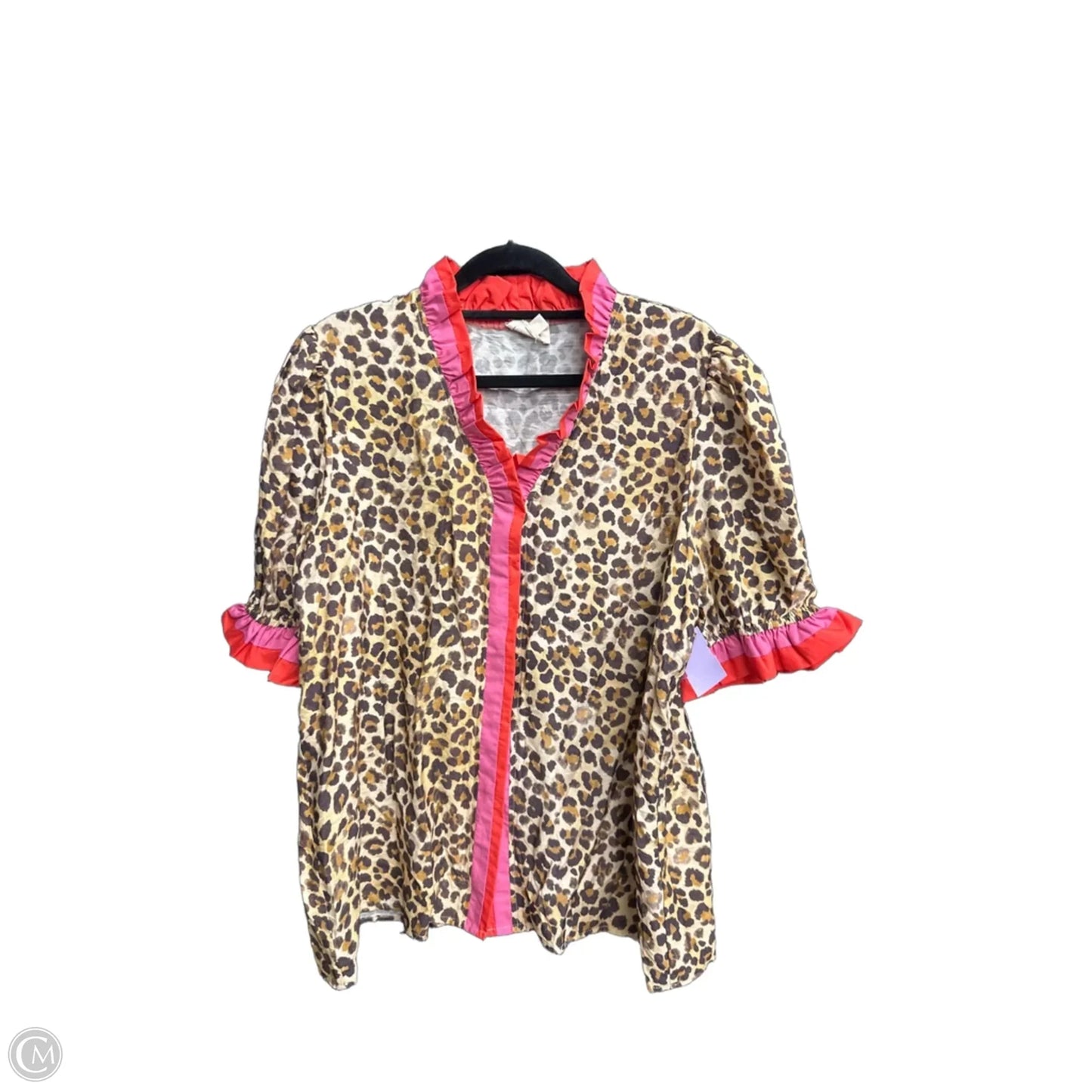 Top Short Sleeve By Bibi In Animal Print, Size: L