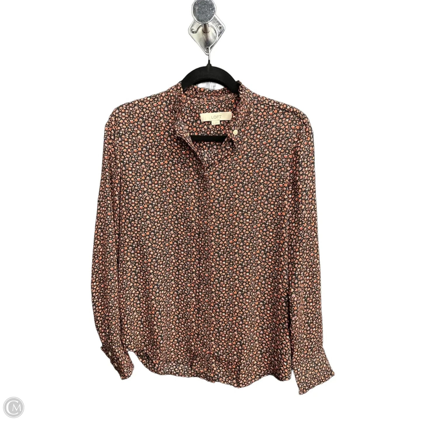 Blouse Long Sleeve By Loft In Floral Print, Size: Xs