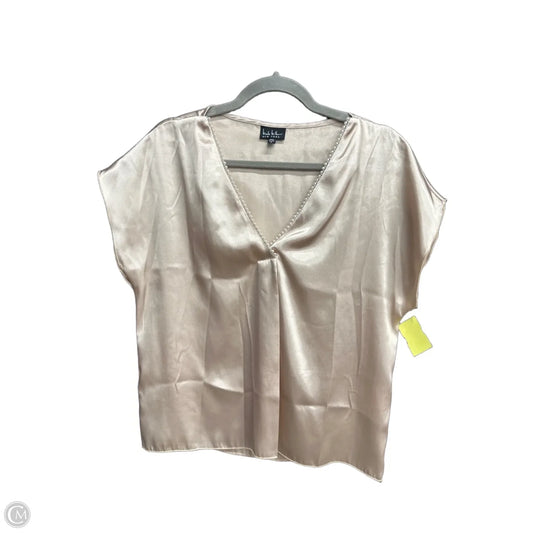 Top Short Sleeve By Nicole Miller In Cream, Size: S