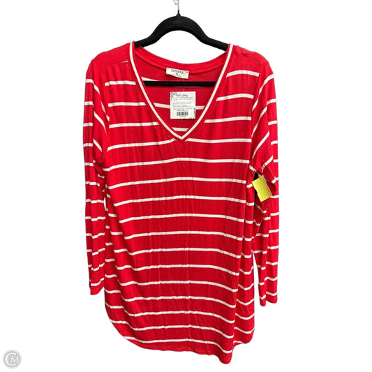 Top Long Sleeve Basic By Zenana In Striped Pattern, Size: Xl