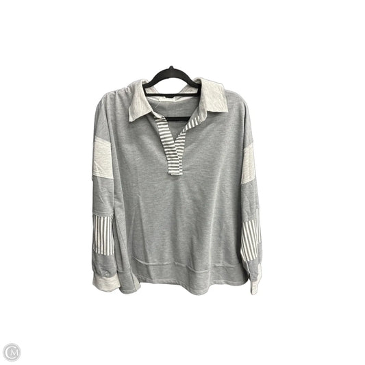 Top Long Sleeve By Andree By Unit In Grey, Size: S