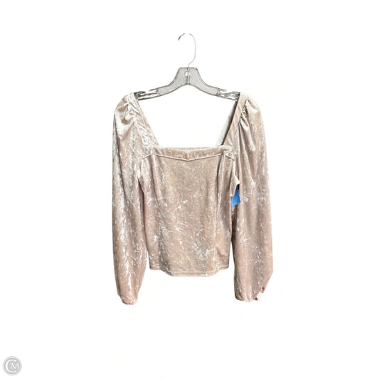 Top Long Sleeve By Anthropologie In Beige, Size: S