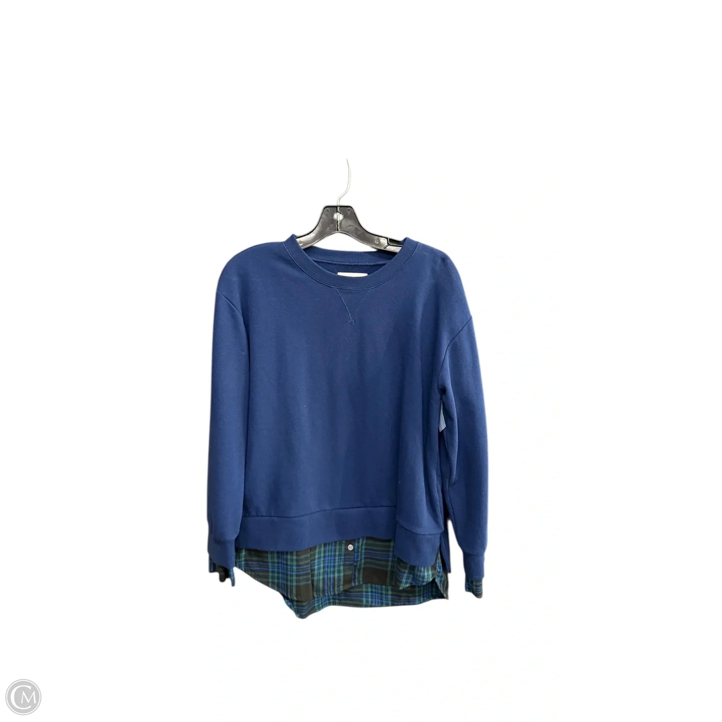 Top Long Sleeve By Free Assembly In Blue, Size: M