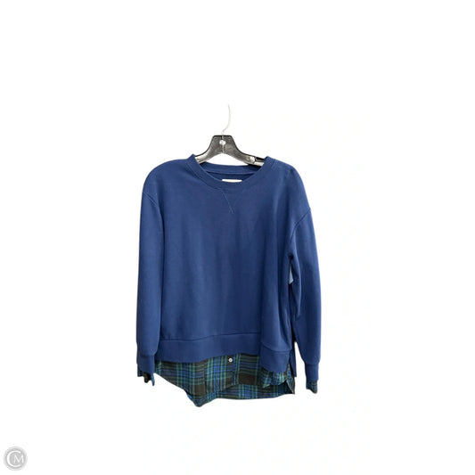 Top Long Sleeve By Free Assembly In Blue, Size: M