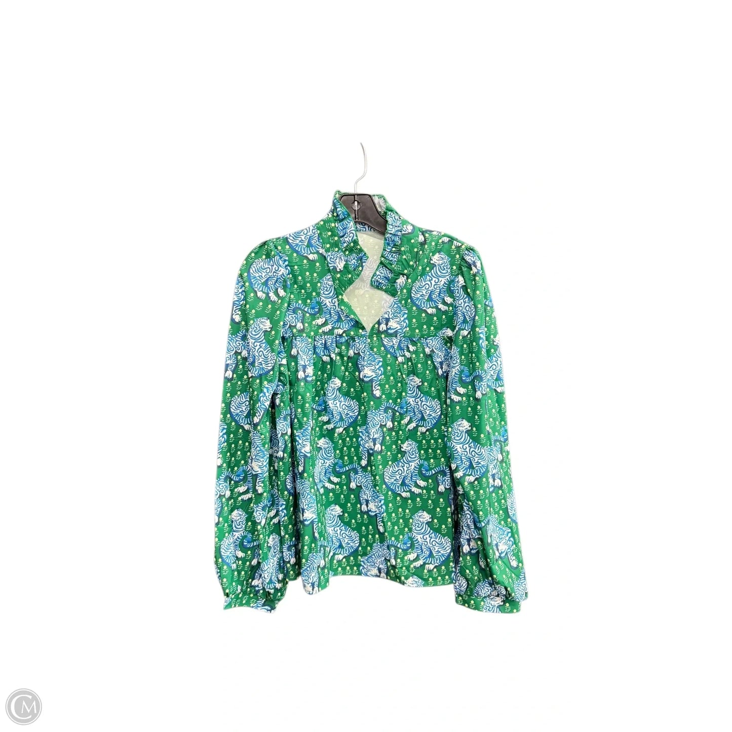 Blouse Long Sleeve By Clothes Mentor In Animal Print, Size: M