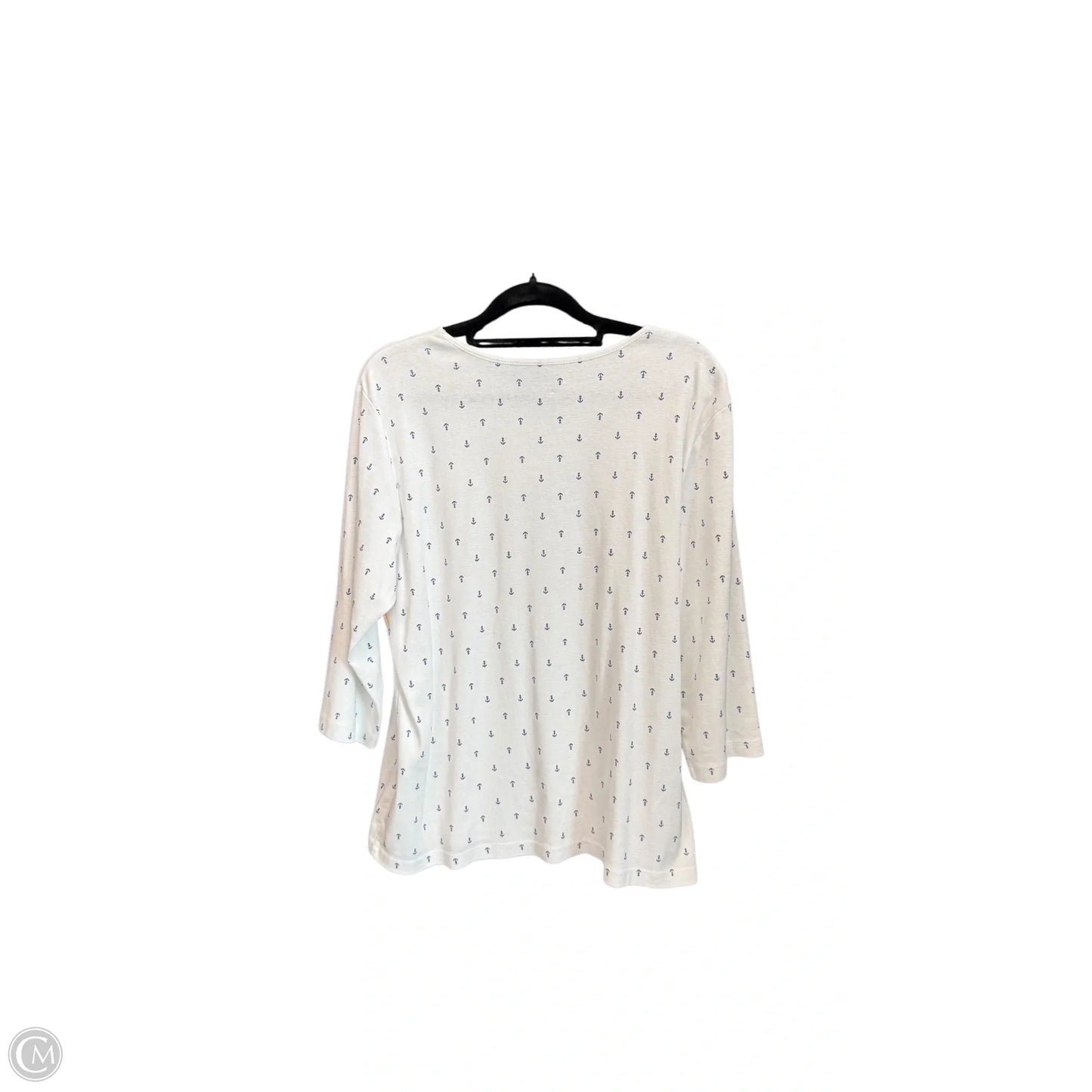 Top 3/4 Sleeve By Christopher And Banks In Blue & White, Size: Xl