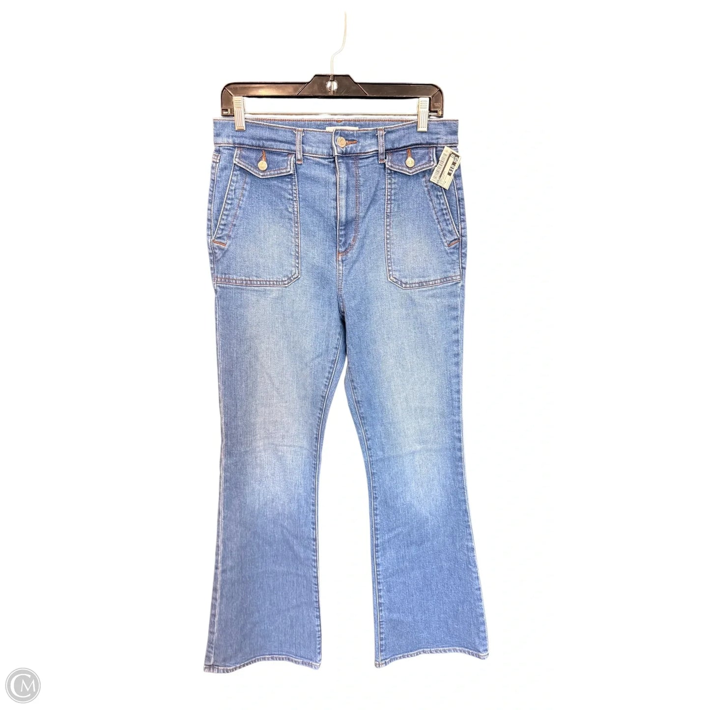 Jeans Flared By Loft In Blue Denim, Size: 8