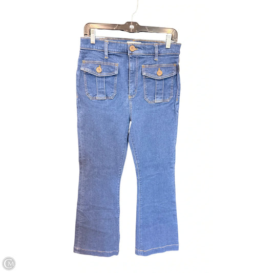 Jeans Flared By Loft In Blue Denim, Size: 8