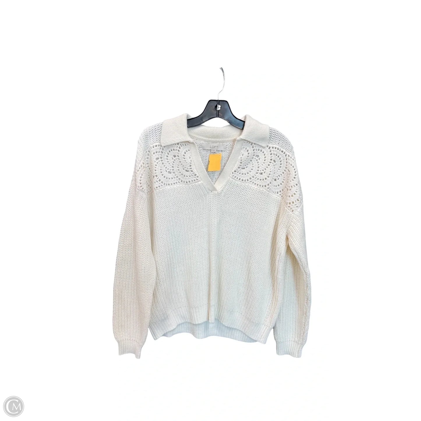 Sweater By Loft In Cream, Size: M