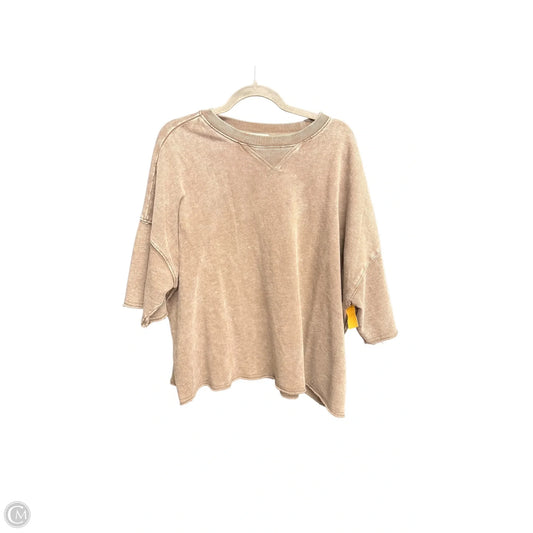 Top Short Sleeve By Easel In Brown, Size: M