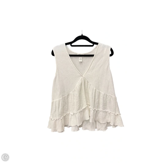 Top Sleeveless By Japna In White, Size: L