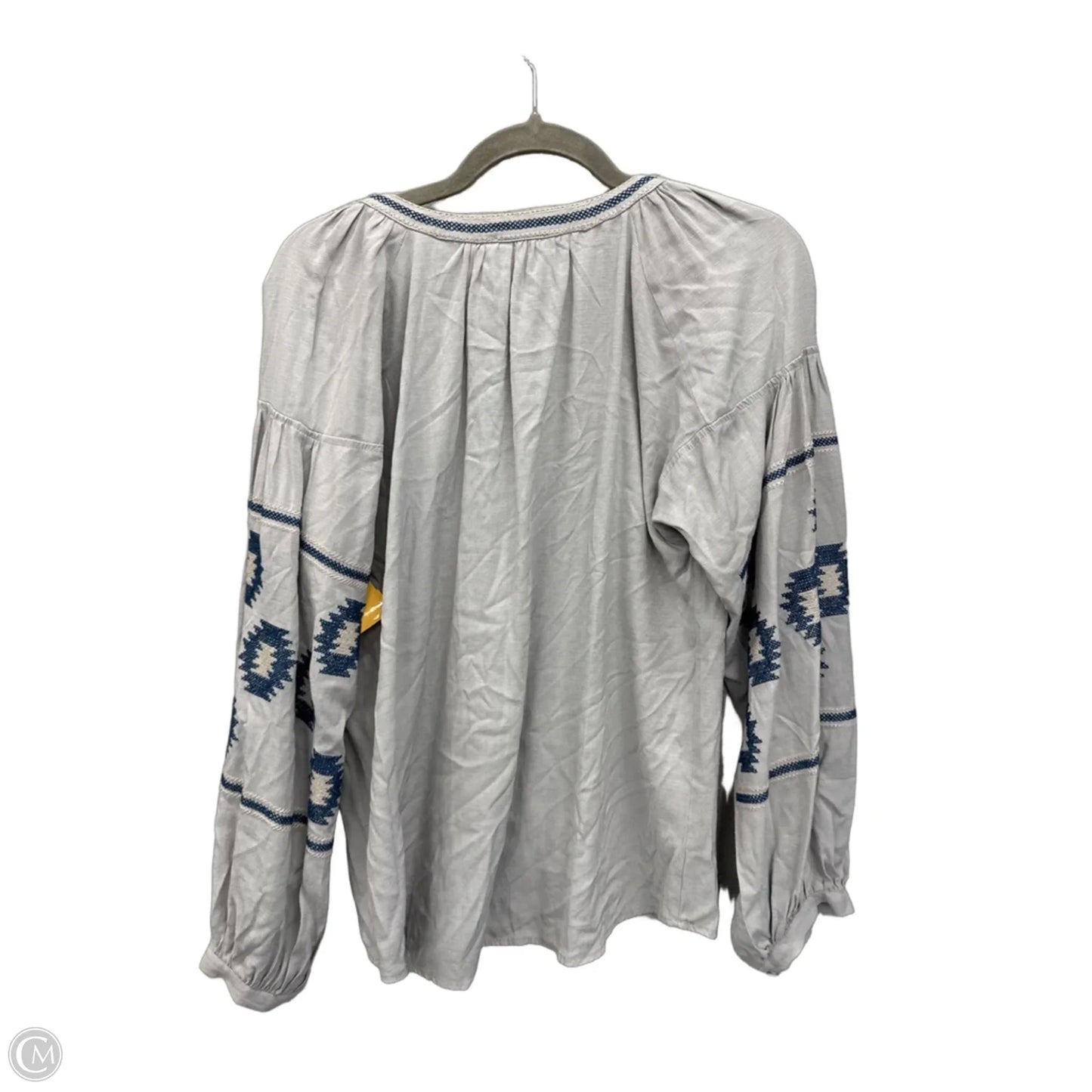 Top Long Sleeve By Esley In Grey, Size: M