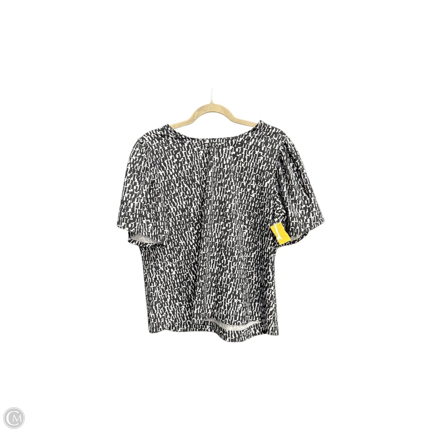 Top Short Sleeve By Chicos In Black & Grey, Size: L