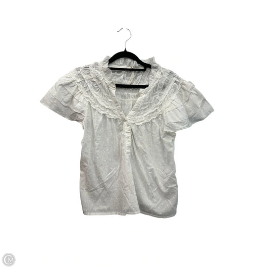 Top Short Sleeve By Anthropologie In White, Size: Xs