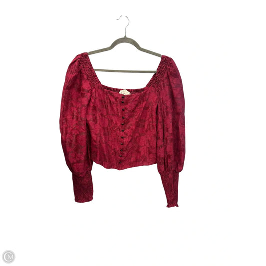 Top Long Sleeve By Anthropologie In Pink, Size: S