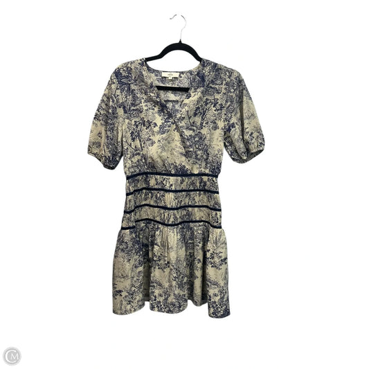 Dress Casual Short By Entro In Blue & Cream, Size: S