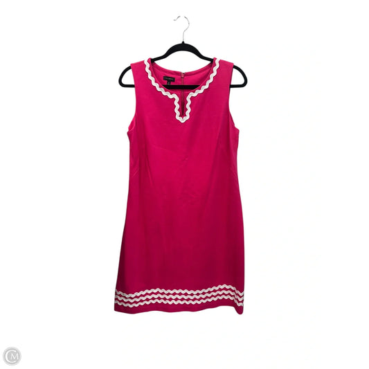 Dress Casual Midi By Talbots In Pink & White, Size: M