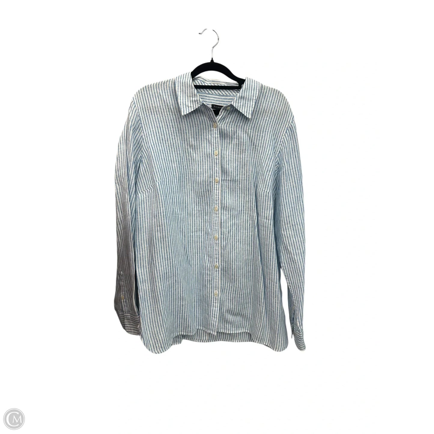 Top Long Sleeve By Talbots In Striped Pattern, Size: L