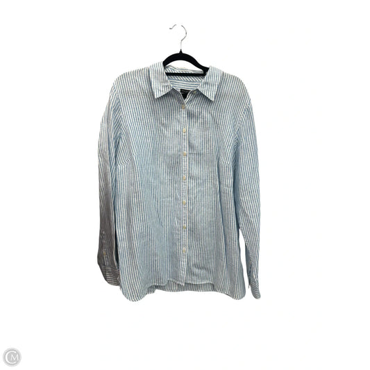 Top Long Sleeve By Talbots In Striped Pattern, Size: L