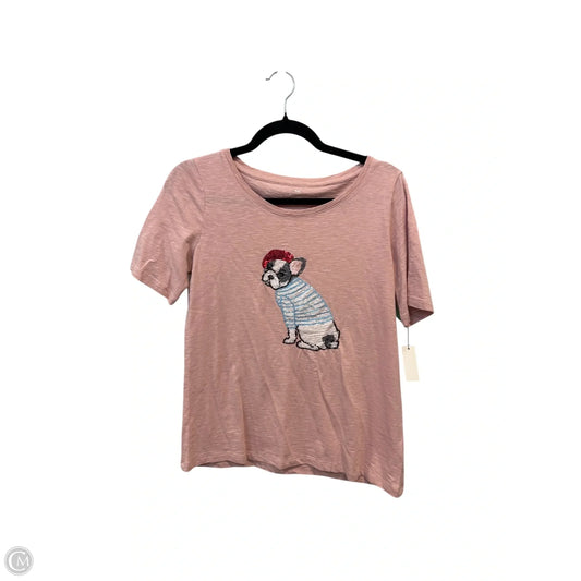 Top Short Sleeve Basic By Talbots In Mauve, Size: Sp