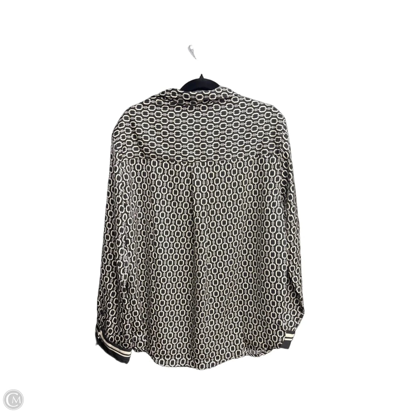 Top Long Sleeve By H&m In Black & Cream, Size: M