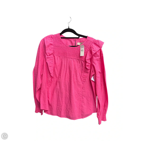 Top Long Sleeve By Loft In Pink, Size: S