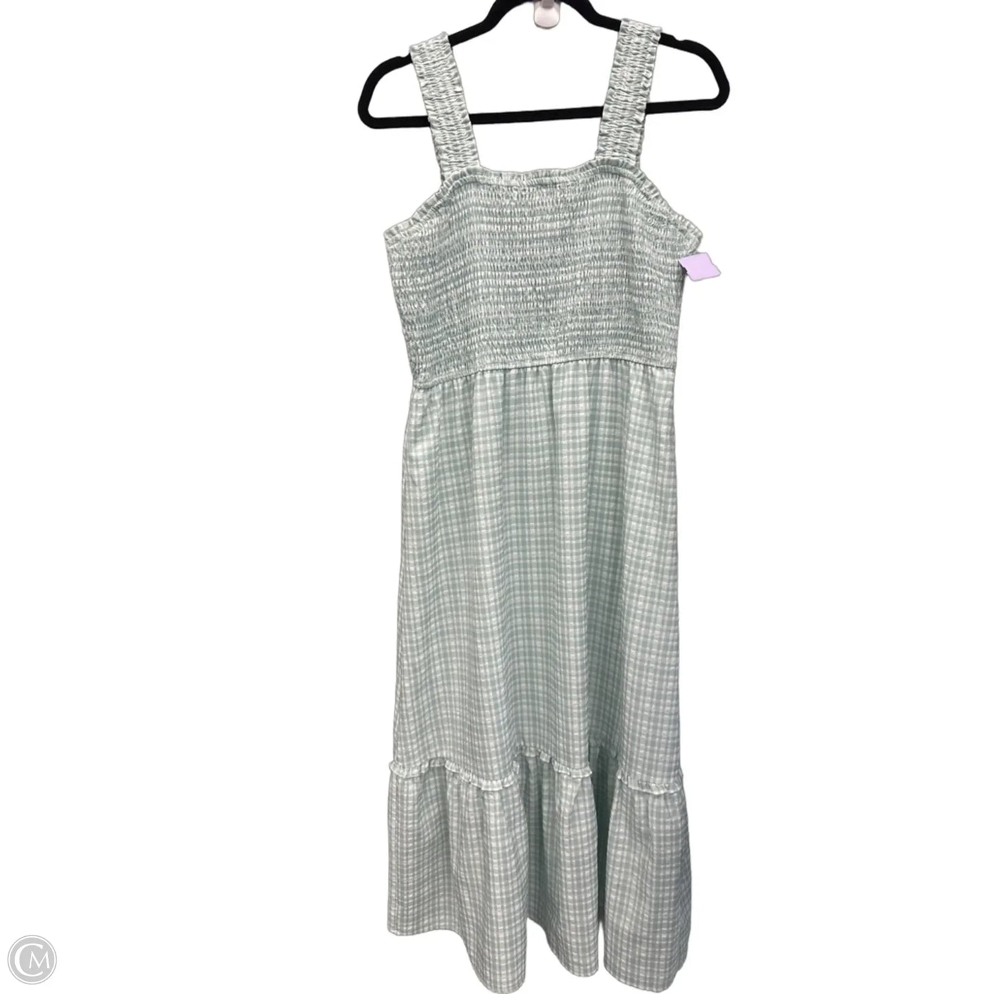 Dress Casual Midi By Skies Are Blue In Plaid Pattern, Size: L