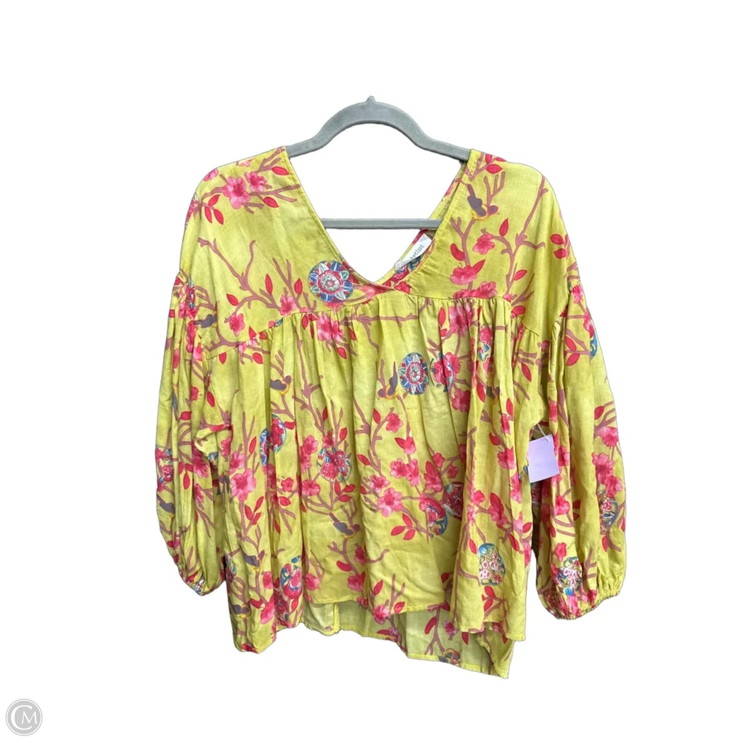 Top 3/4 Sleeve By Bucketlist In Floral Print, Size: M
